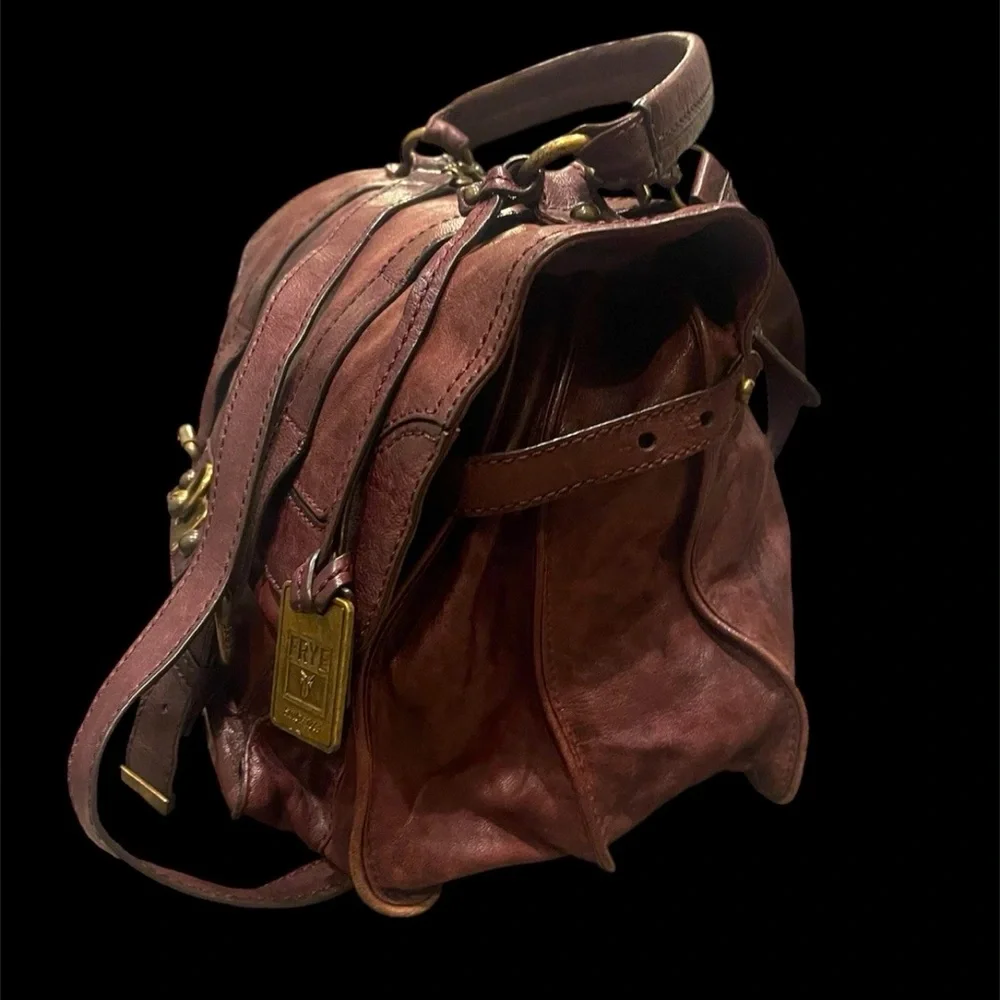 Frye Cameron Leather Satchel Crossbody Handbag Cognac Brown Retail $428 - Picture 12 of 16